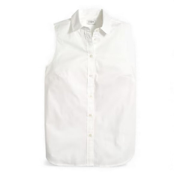 J. Crew Sleeveless cotton poplin shirt in signature fit Size Small Petite - Picture 3 of 9